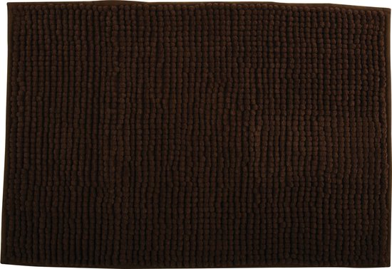 MSV Badkamerkleed/badmat/toilet - voor op de vloer - kastanje bruin - 40 x 60 cm - microvezel - anti-slip