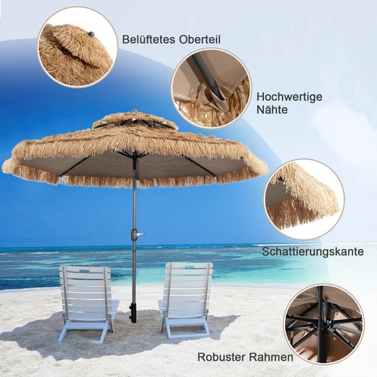 Coast Parasol Hawaïaanse Stijl Lichtbruin 2.85m