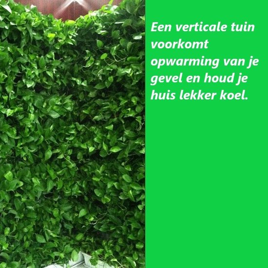 Finnacle - Plantenmuur - Muur met planten - Tuinieren - Tuin - Planten - Plantenbak - Zwart met Groen - Verticale tuin - Hangende tuin - Plantenzak - plantenzakken voor 49 planten – 100 cm x 100 cm - 1 vak is 13x13 cm