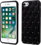 GadgetBay Zwart silicone hoesje met diamanten iPhone 7 8 Glimmende steentjes