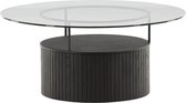 Bovall salontafel Ø90cm zwart, glas.