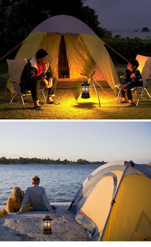 Outdoor Camping LED-Lights - Draagbaar - Retro style - Dimbaar - Oplaadbaar - Groen van OutDoor — afbeelding 5