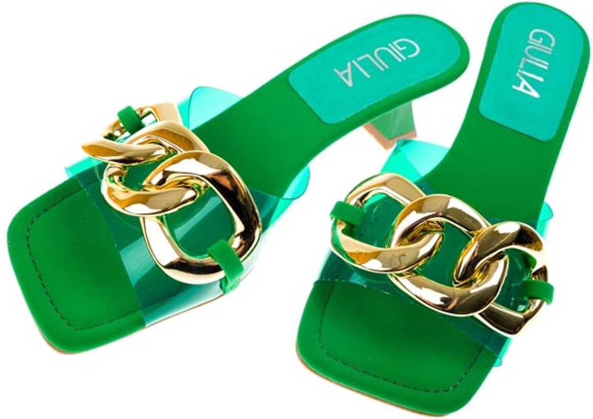 Giulia Dames Slipper | Groen | Maat: 37