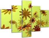 Peinture sur verre fleur | Jaune, vert, rouge | 100x70cm 5Liège | Tirage photo sur verre |  F004007