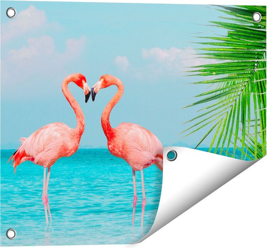 Tuinposter Flamingo: Exotische Sfeer voor Uw Buitenruimte