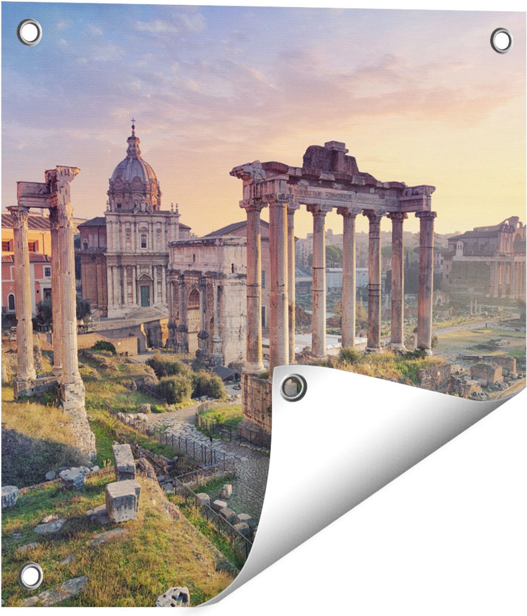 Gards Tuinposter Romeins Architectuur in Rome, Itali� - 40x40 cm - Tuindoek - Tuindecoratie - Wanddecoratie buiten - Tuinschilderij Multikleur