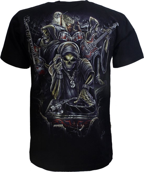 T-shirt Punk Darkwear à Tête De Mort Phosphorescente | Motif Goth/Rock/Metal, Coupe Loose Fit En Coton