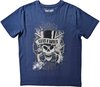 Guns N' Roses - Faded Skull Heren T-shirt - L - Blauw
