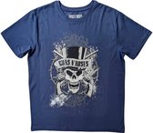 Guns N' Roses - Faded Skull Heren T-shirt - L - Blauw