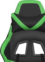 vidaXL - Gamestoel - met - voetensteun - kunstleer - zwart - en - groen