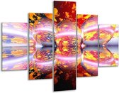 Peinture sur verre Abstrait | Jaune, blanc, rouge | 100x70cm 5Liège | Tirage photo sur verre | F000262