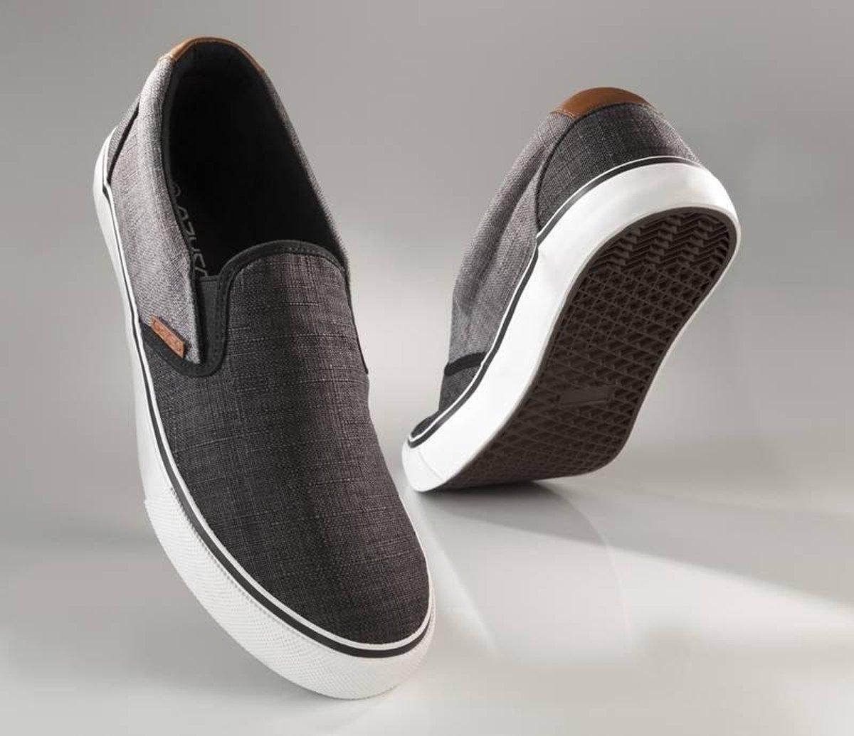 Generic Canvas herenschoenen zwart/grijs maat 44 - Schoenen.nl