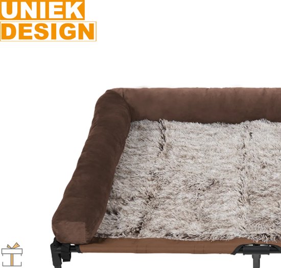 Lit pour chien de Luxe sur pieds - Canapé pour chien XXL - Panier pour animaux - Canapé d'assise 130x90cm - Lit pour chien orthopédique - Chaise longue