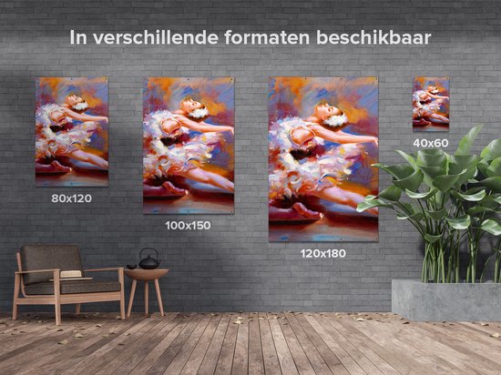 Affiche de jardin Gards - Peinture à l'huile Ballerine - Ballet - 120x180 cm - Toile de jardin - Décoration de jardin - Décoration murale extérieure - Peinture de jardin