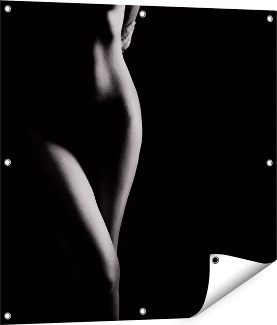 Gards Affiche de Jardin Corps de Femme Nue - Erotiek - 80x80 cm - Toile de Jardin - Décoration de jardin - Décoration murale Extérieure - Tableau Jardin