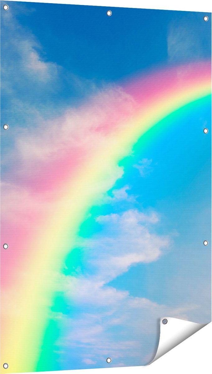 Gards Tuinposter Regenboog - 80x120 cm - Tuindoek - Tuindecoratie - Wanddecoratie buiten - Tuinschilderij Multikleur