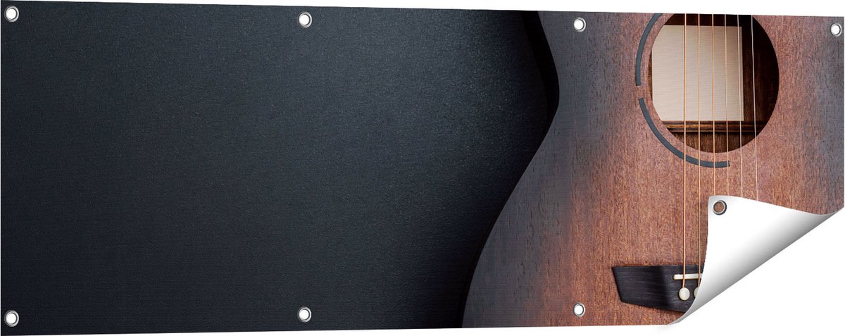 Gards Tuinposter Gitaar - 120x40 cm - Tuindoek - Tuindecoratie - Wanddecoratie buiten - Tuinschilderij Multikleur