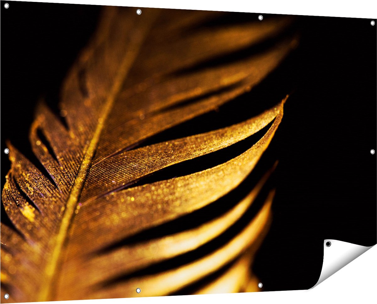 Gards Tuinposter Gouden Veer - 150x100 cm - Tuindoek - Tuindecoratie - Wanddecoratie buiten - Tuinschilderij Multikleur