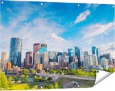 Gards Tuinposter Skyline Calgary Stad in Canada - 120x80 cm - Tuindoek - Tuindecoratie - Wanddecoratie buiten - Tuinschilderij