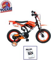 Volare Kinderfiets Motorbike - 12 inch - Oranje - Inclusief WAYS Bandenplakset
