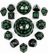 Afbeelding van het spelletje Genvi 15-delige Dobbelstenen Set | Groen | Dice set voor D&D | Unieke dice set