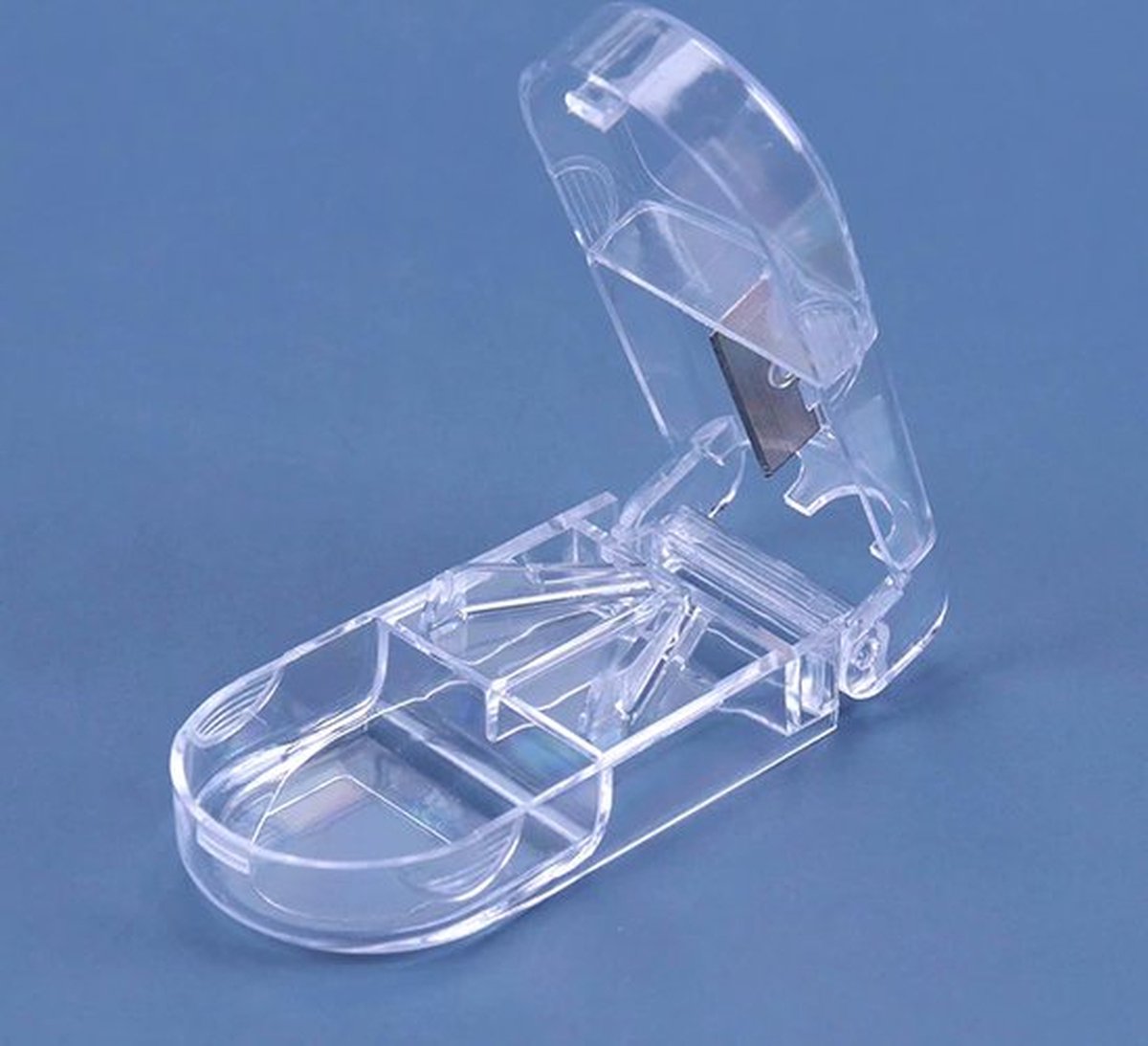 Goedkoopste Pillensnijder bewaardoosje voor pillen medicijnsnijder - Transparant - splitter - pill cutter - van Heble®