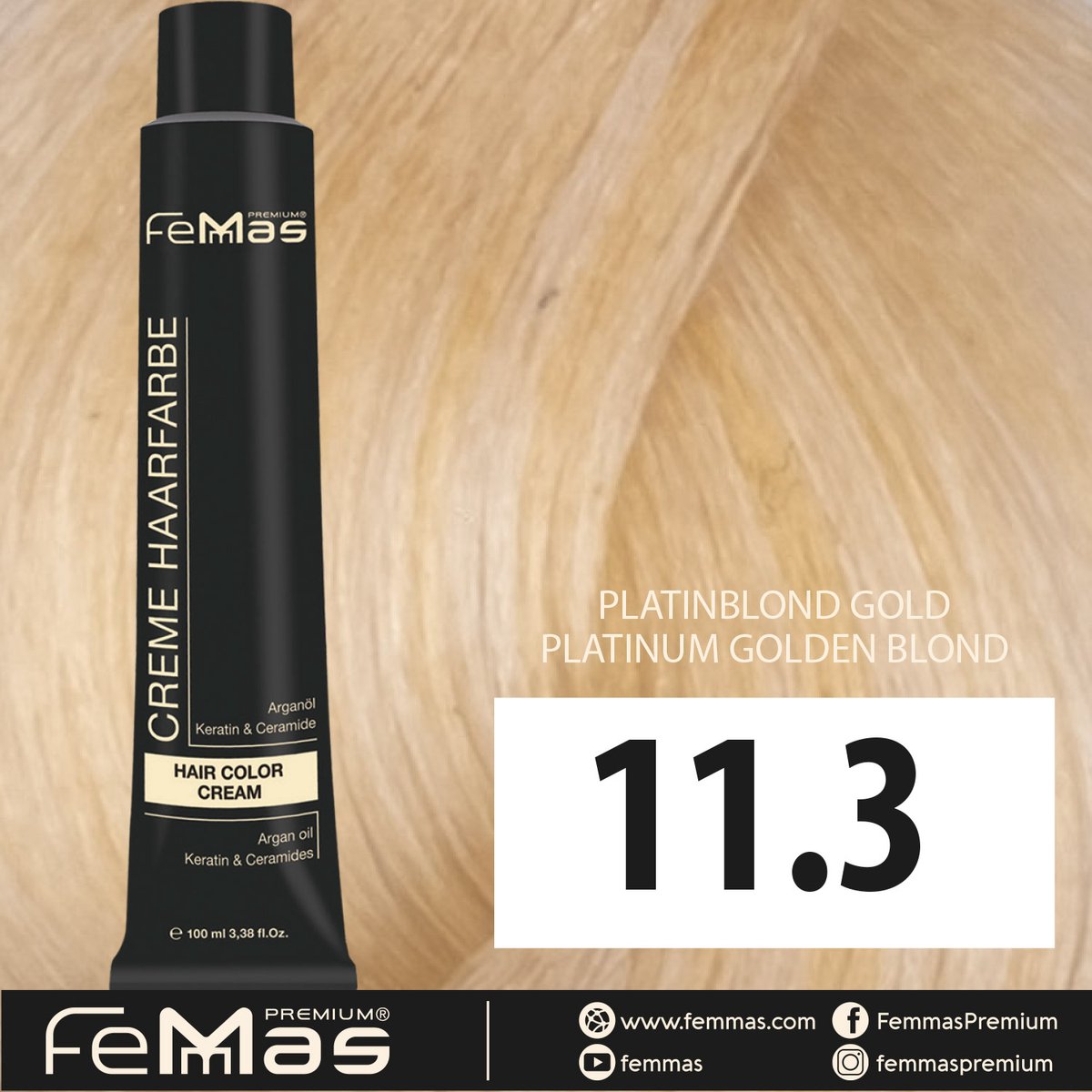 Femmas (11.3) - Haarverf - Licht Platina Blond Goud - 100ml
