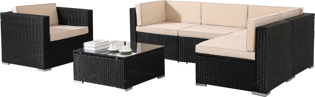 Loungesets AREBOS Loungeset - Zwart