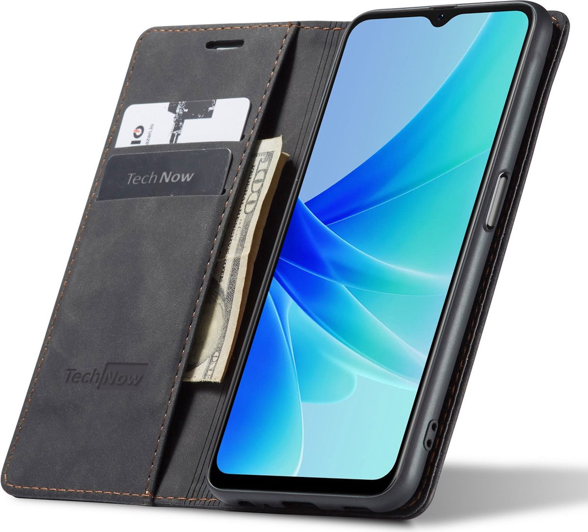 Hoesje geschikt voor Oppo A57 / A57s - Book Case Leer Slimline Zwart