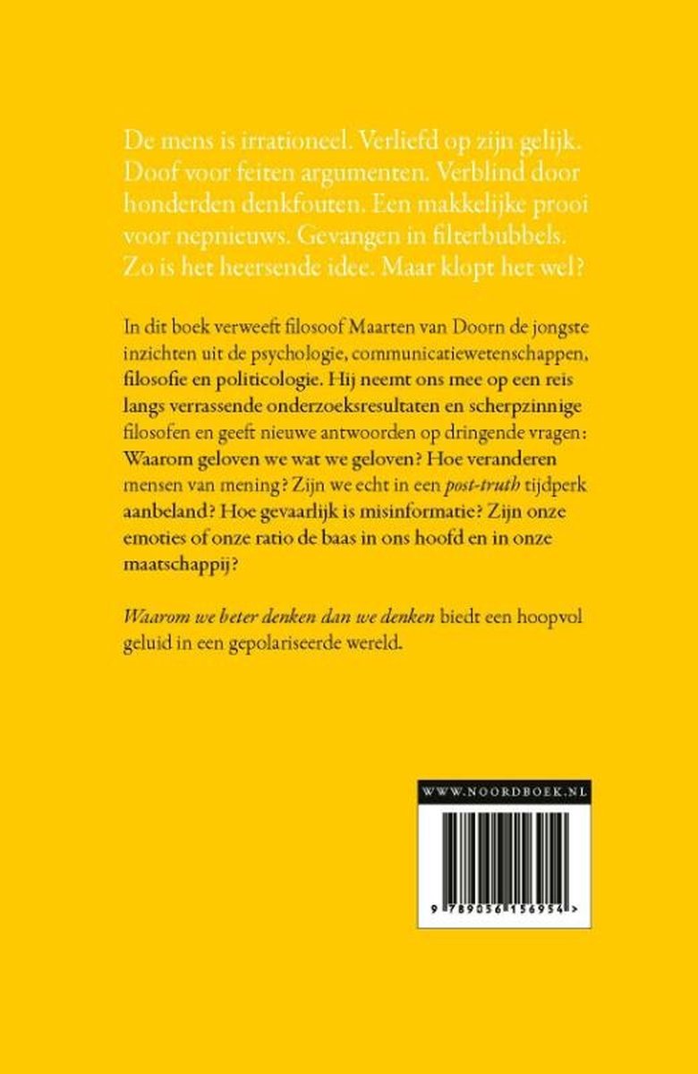 Waarom we beter denken dan we denken - back cover