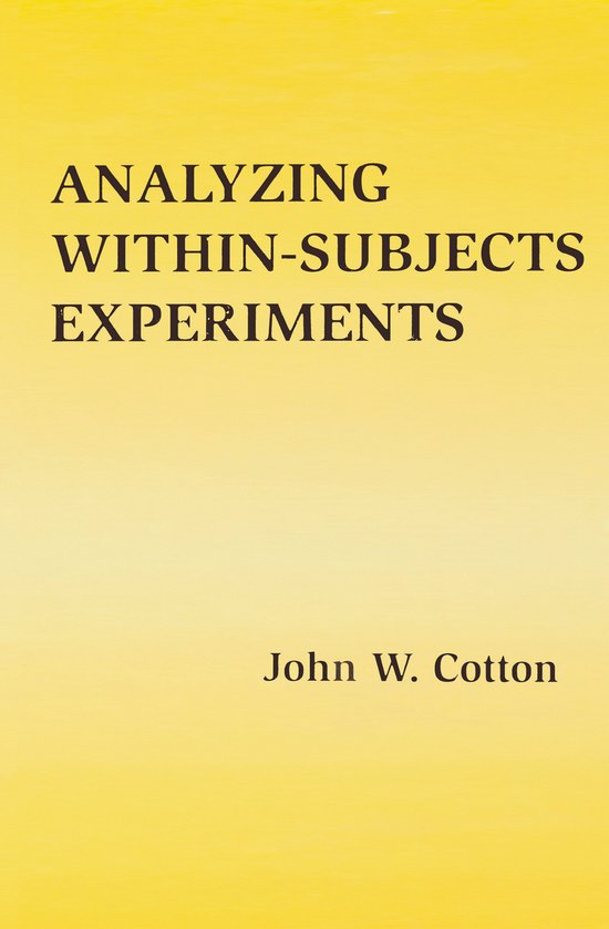 Analyzing Within-Subjects Experiments - cover