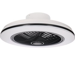 Moderno LED Plafondventilator met verlichting - Dimbaar met afstandsbediening - Plafondlampen met Ventilator & Lamp - Zwart Wit - Ventilatorlamp - Ventilatoren plafond - Plafonventilator