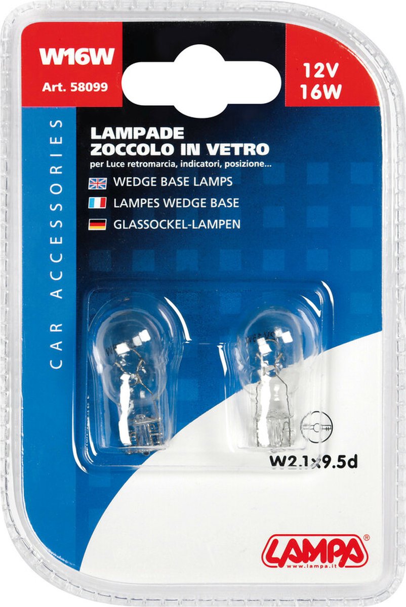  Philips Vision W16W, Lampe De Signalisation, Blister De 2