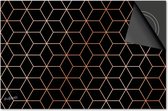 Inductie beschermer 81x52 - afdekplaat inductie mat - Dietrix Kookplaat beschermer - Base - Hexagon - Kubussen Brons Koper