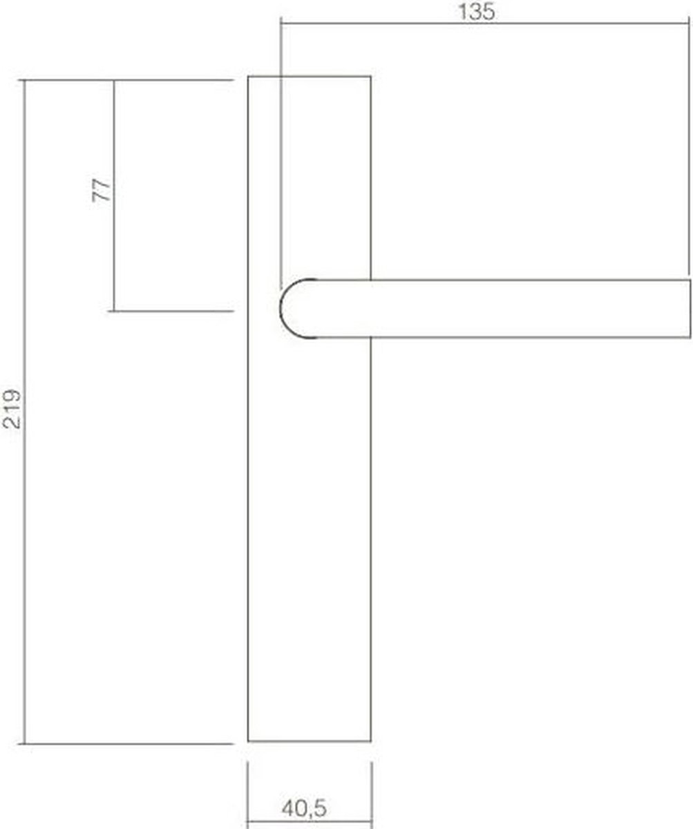 ODShop deurkruk Modern haaks op recht schild WC63/8 rechts rvs