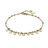 Twice As Nice Armband in 18kt verguld metaal, bolletjesketting met rondes  16 cm+3 cm