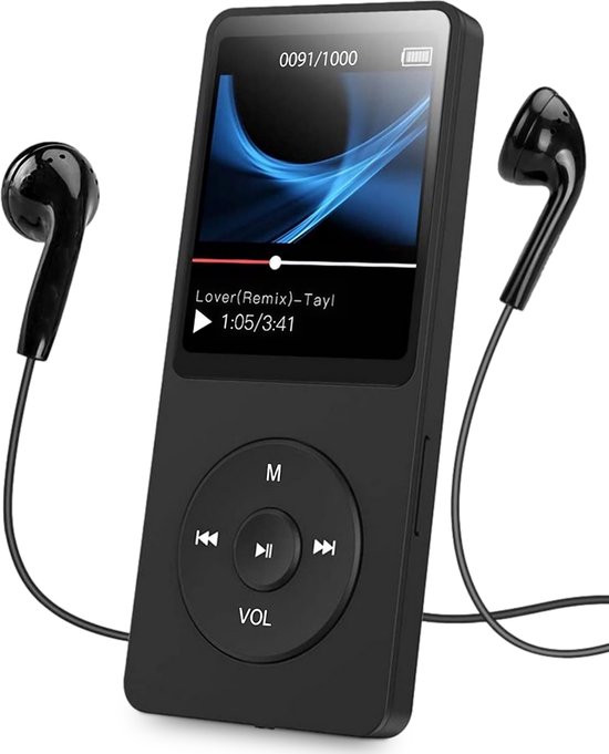Lecteur MP3 Dailygoods® - Incl. 32 GB - Bluetooth - Sans fil - Enregistreur  vocal - FM
