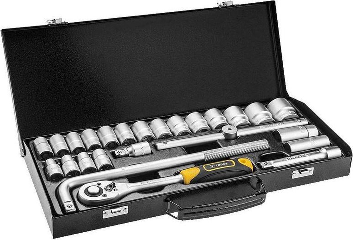 TOPEX doppenset 1/2, 25 delig crv staal