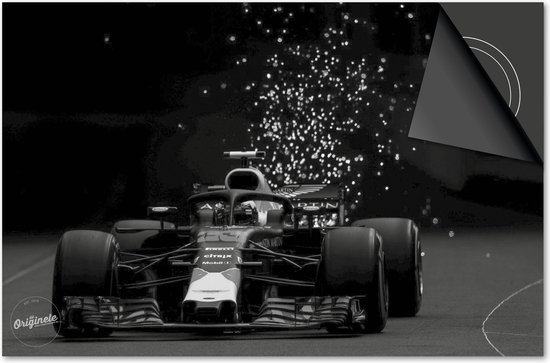 Protection induction 65x52 - plaque de recouvrement tapis induction - Dietrix Plaque de protection - Base - Sport - Max Verstappen F1 Spark Zwart Wit