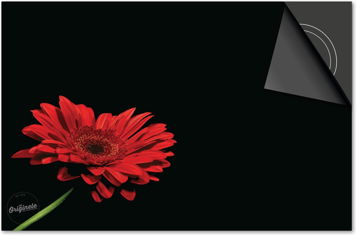 Inductie beschermer 60x60 - afdekplaat inductie mat - Dietrix Kookplaat beschermer - Base - Bloemen en Planten - Rode Gerbera