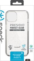 Speck Presidio Perfect Clear Glitter Apple iPhone 14 Clear / - Goud Glitter - with Microban