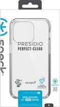 Speck hoesje geschikt voor Apple iPhone 14 Pro - Slank - Kristalhelder - Valbescherming gecertificeerd tot 4 meter - Microban Antibacterieel - Presidio Perfect Clear lijn - Transparant