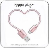 Happy Plugs 9935, 2 m, USB A, Micro-USB B, USB 2.0, Or, Rose