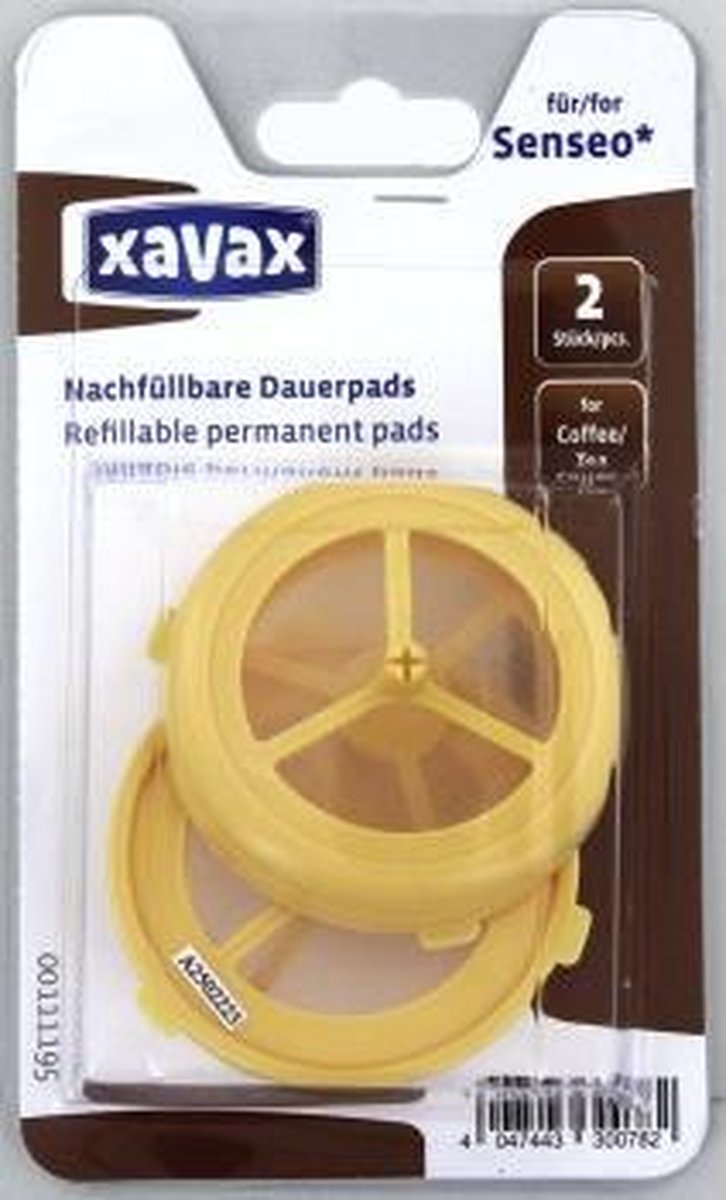 Xavax Dosette Permanente Rechargeable Réutilisable pour Cafetière Senseo  (lot de 2 capsules réutilisables pour machine Senseo ou similaire) Jaune :  : Cuisine et maison