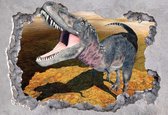 Fotobehang - Vlies Behang - 3D Dinosaurus uit de Muur - Dino - 208 x 146 cm