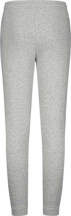 Grijze joggingbroek van Nike met zwarte swoosh en elastische enkelboorden.