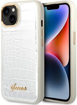 Guess Crocodile Back Case geschikt voor Apple iPhone 14 (6.1") - Zilver