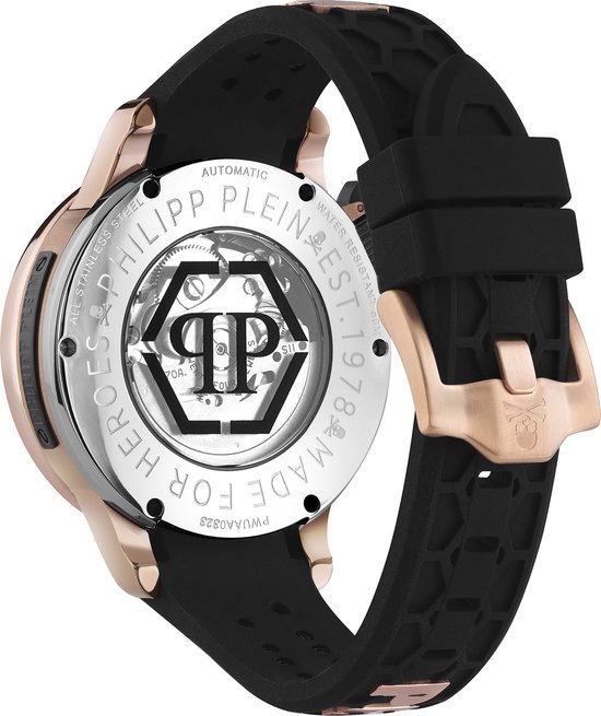 Philipp Plein Plein Rich PWUAA0323 Horloge - Siliconen - Zwart - Ø 46 mm