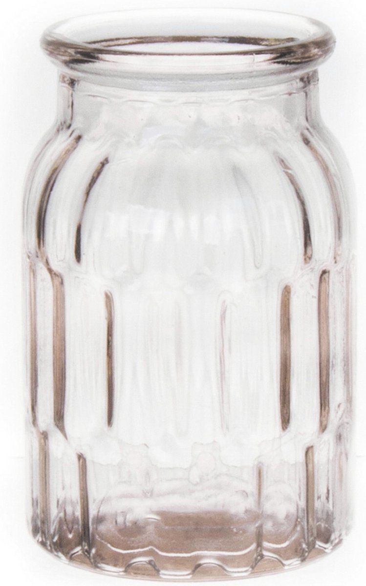 Bellatio Design Bloemenvaas - helder transparant glas - 12 x 18 cm - vaas