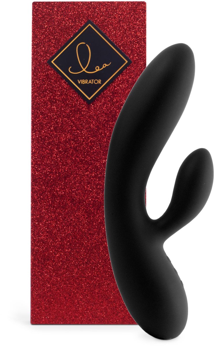 FeelzToys Lea - Rabbit Vibrator - Zwart (Glitter)